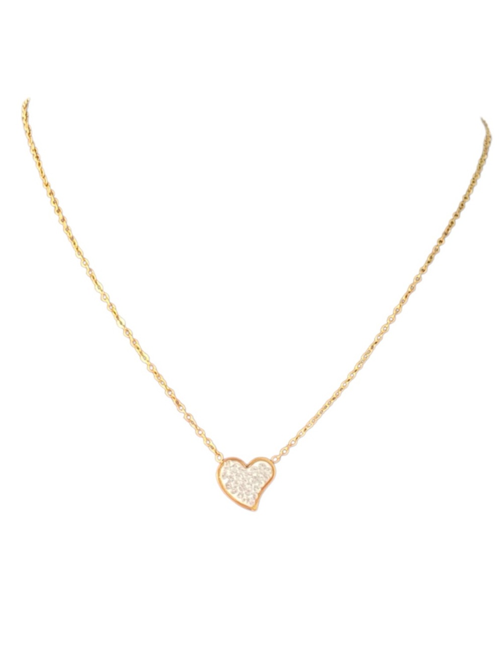 NWOT 18KGold layered/bonded CZ Heart l necklace/bracelet & earring set - Picture 16 of 16